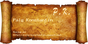 Palg Konstantin névjegykártya